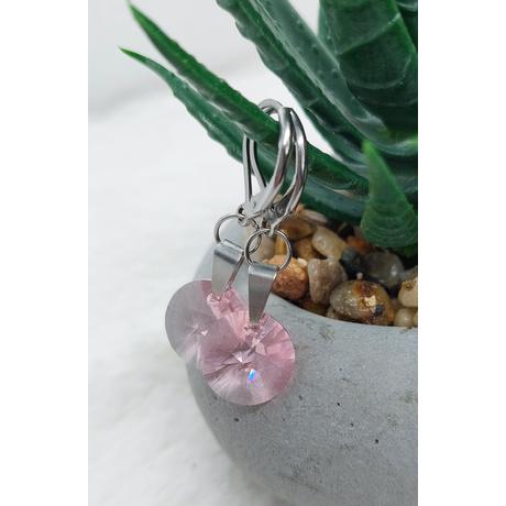 Swarovski Gigant Fülbevaló Light Rose Shine kör alakú csiszolt