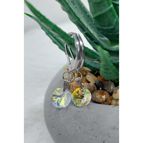 Swarovski Mini Fülbevaló Cristal AB kör alakú csiszolt