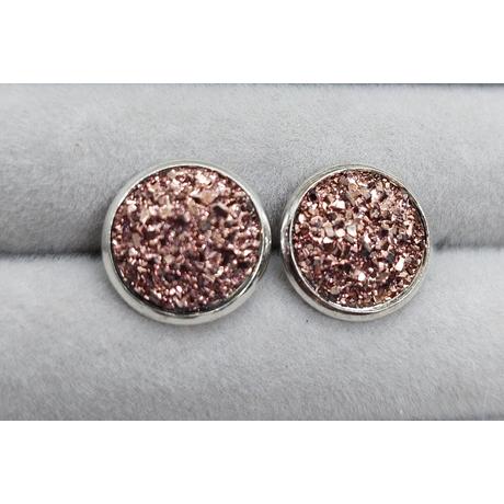 Csillogó Fülbevaló Kávé (12 mm-es Ezüst színű foglalatban)