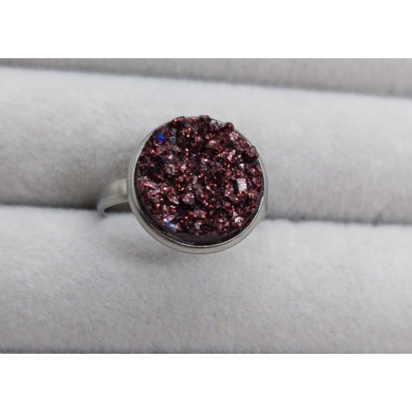 Csillogó Gyűrű Bordó (12 mm-es ezüst színű alappal)