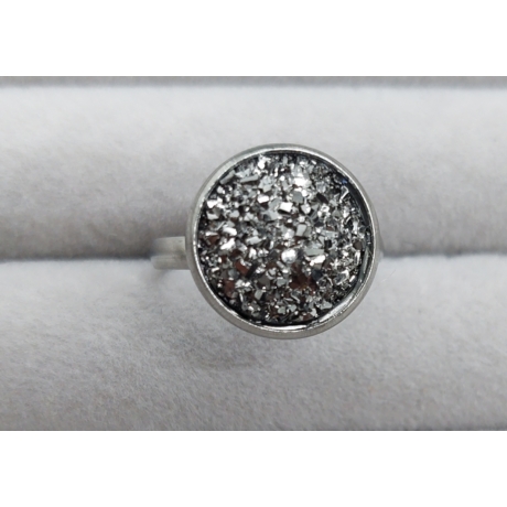 Csillogó Gyűrű Szürke (12 mm-es ezüst színű alappal)