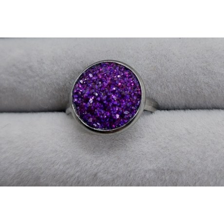 Csillogó Gyűrű Lila (12 mm-es ezüst színű alappal)