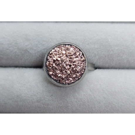Csillogó Gyűrű Kávé (12 mm-es ezüst színű alappal)